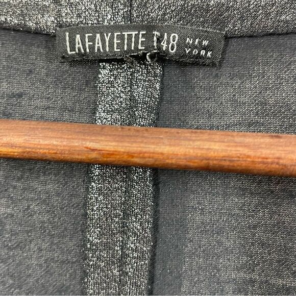 Lafayette 148 Giada Square Neck 3/4 Sleeve Top Metallic Size Small - Picture 8 of 14